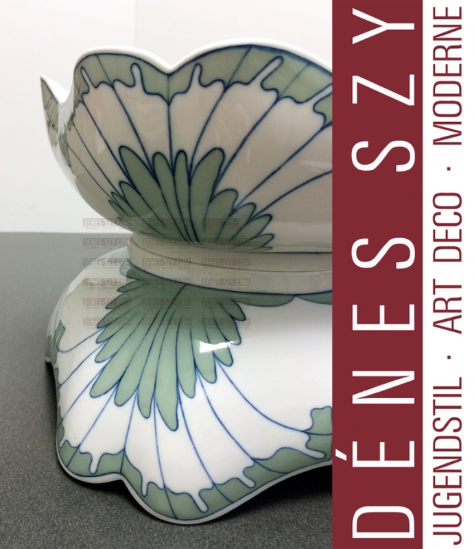 scodella quadrata in porcellana liberty di Meissen 1901