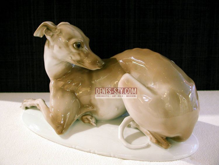 Rosenthal porcelain, Large porcelain Sitting Greyhound figurine, Germany