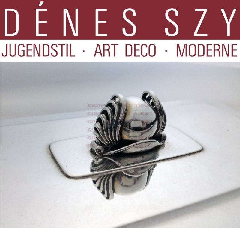 Georg Jensen Bing & Grondahl Sterling, porcelain box # 4002 DK