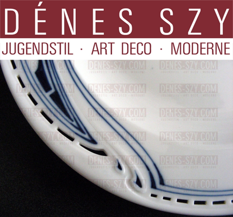 Henry van de Velde, coup de fouet, porcelaine de Meissen, Assiette à dessert