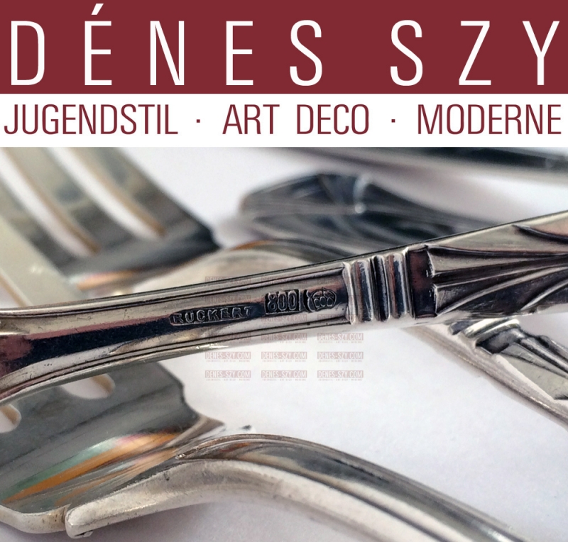 Peter Behrens, couverts en argent Art Nouveau, fourchette à salade