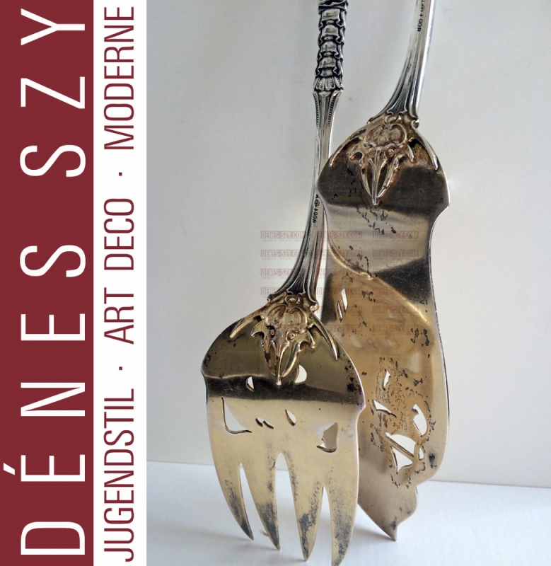 Jugendstil Silber Besteck FISCHVORLEGER Bahner Düsseldorf