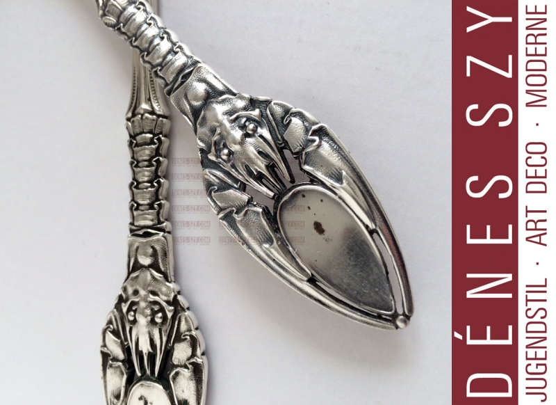 Jugendstil Silber Besteck FISCHVORLEGER Bahner Düsseldorf