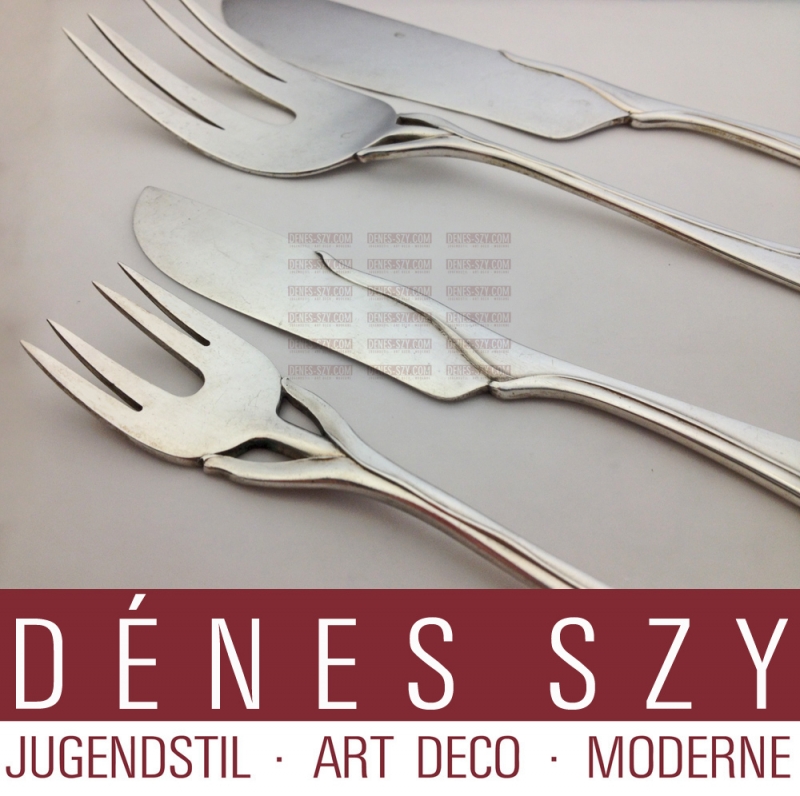 TULIPAN Heinrich Vogeler WILKENS Silber Fischbesteck ca.1900