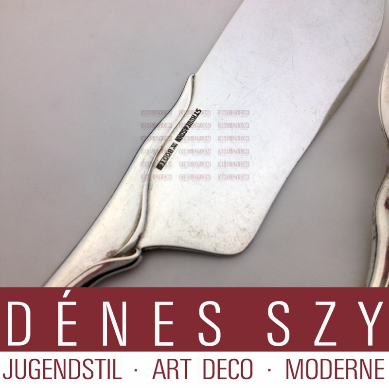 TULIPAN Heinrich Vogeler WILKENS Silber Fischbesteck ca.1900