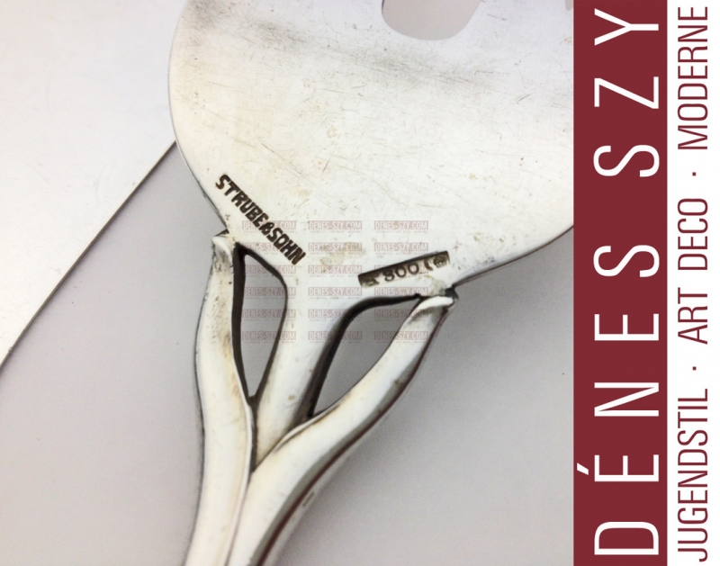 Heinrich Vogeler, Wilkens Bremen, Tulip Pattern, silver fish cutlery,