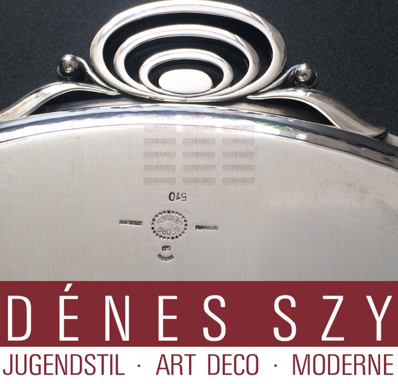 Georg Jensen argent 510 XXL plateau Art Déco rond