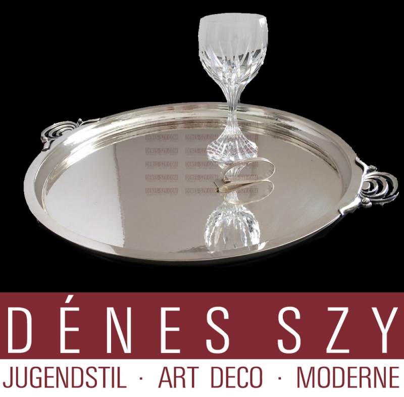 Georg Jensen argent 510 XXL plateau Art Déco rond