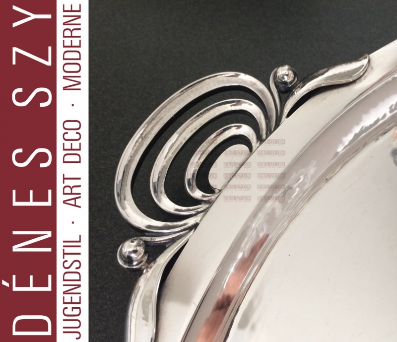 Georg Jensen argent 510 XXL plateau Art Déco rond