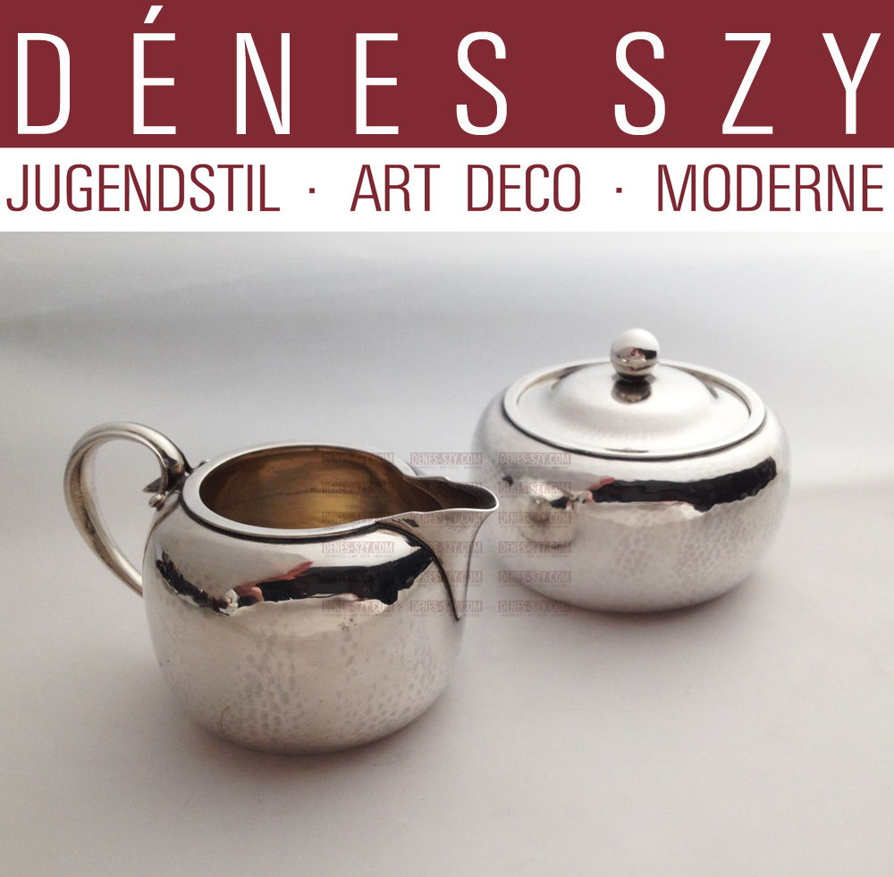 VINTAGE GEORG JENSEN STERLING SUGAR CREAMER SET # 847