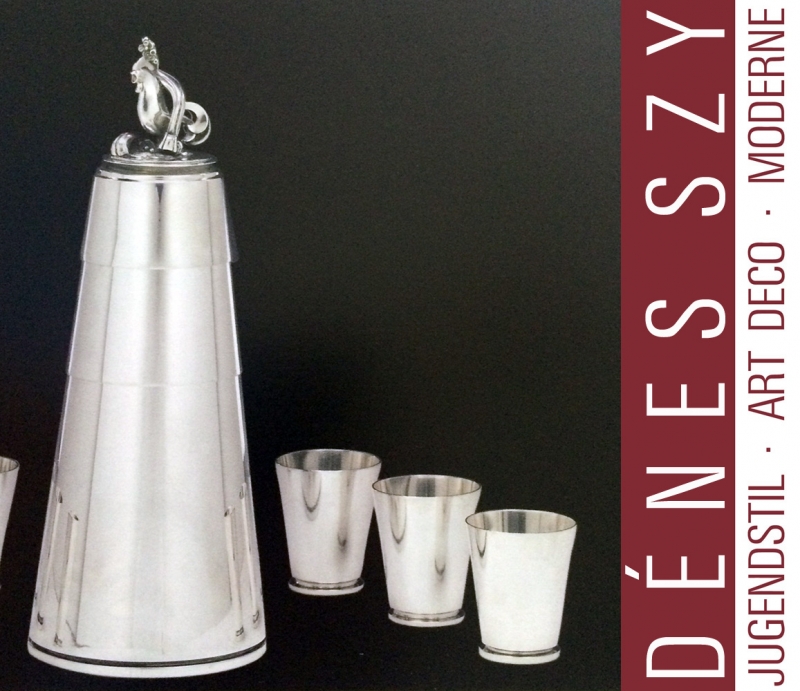 Georg Jensen silver Pyramid pattern cocktail beakers 774