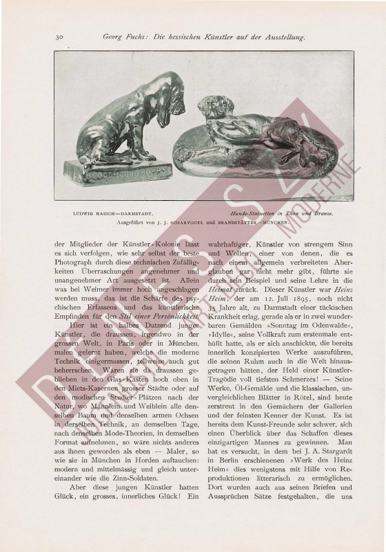 La Colonia degli Artisti di Darmstadt Ludwig Habich bronzo cucciolo