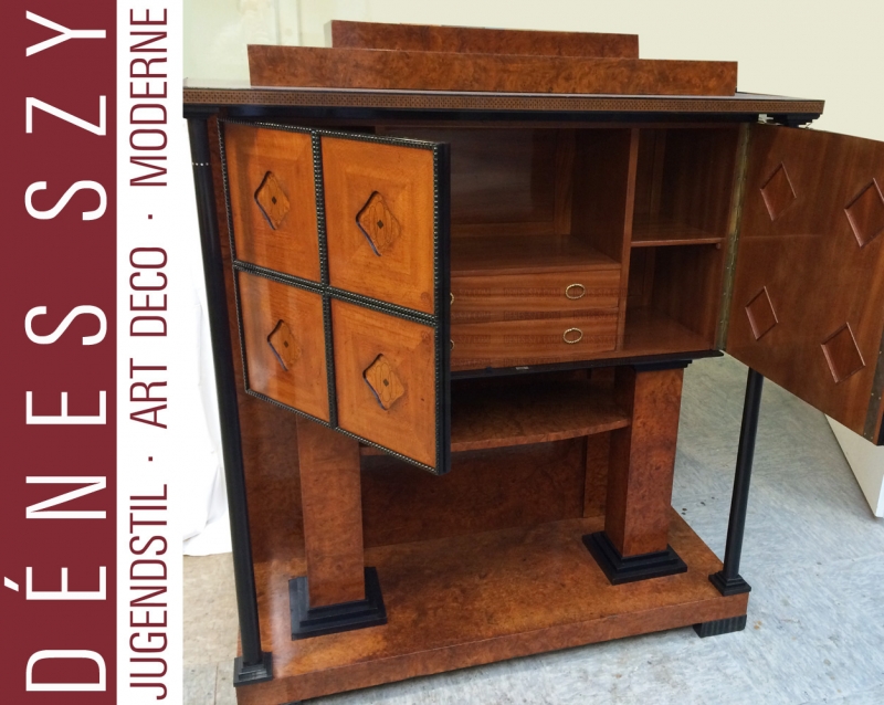 Olbrich, Art Nouveau, Music Room, Marquetry Cupboard, Darmstadt 1900