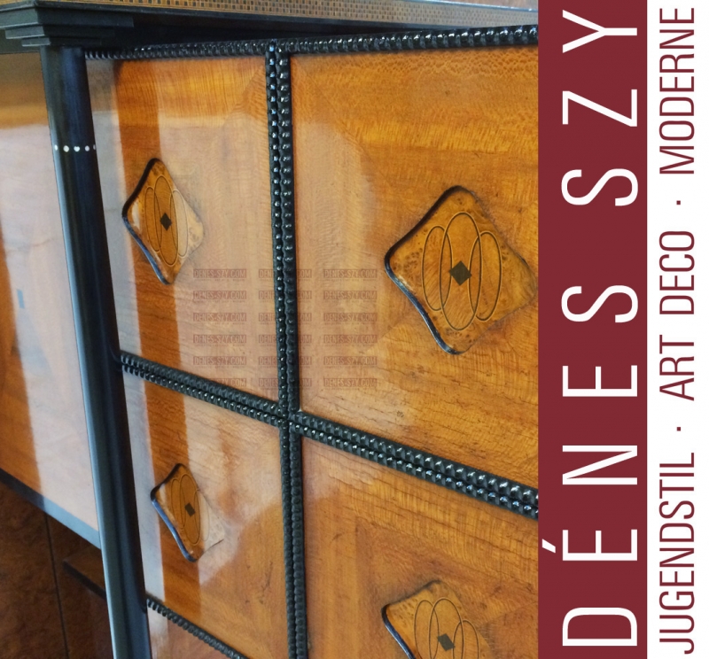 J. M. OLBRICH Armoire de musique Art Nouveau incrustée dans la salle de musique, Mathildenhöhe