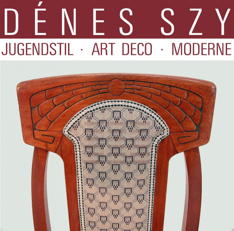 Jugendstil Mahagoni Stuhl wohl Darmstadt um 1900