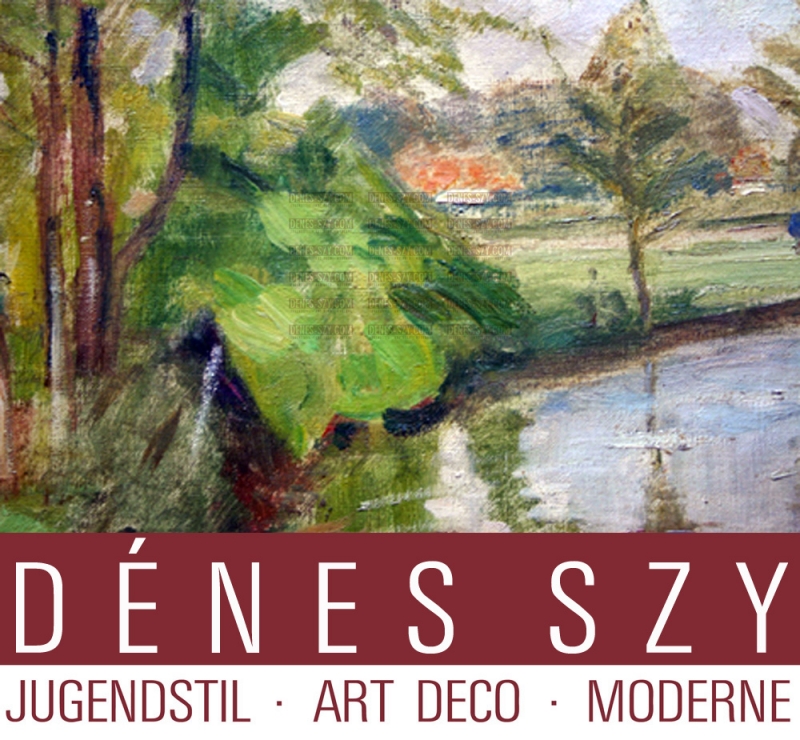 Otto Modersohn Fischerhude paesaggio dipinto a olio