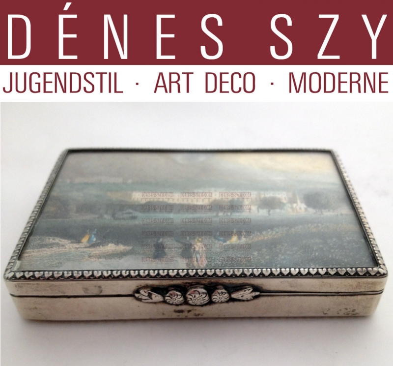 good VIENNA 19th Century silver snuff box; SCHOENBRUNN CASTLE