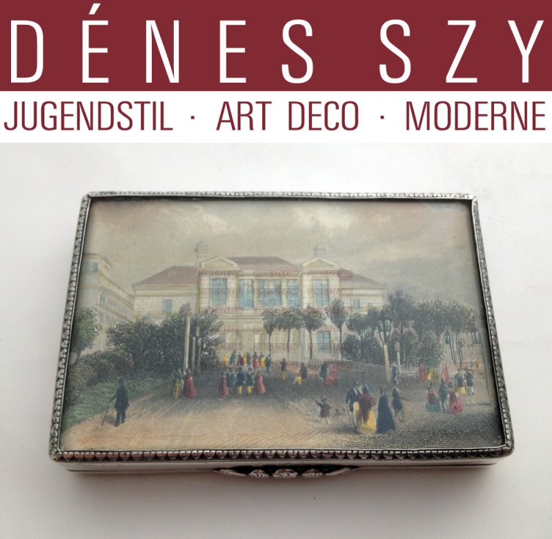 good VIENNA 19th Century silver snuff box; SCHOENBRUNN CASTLE