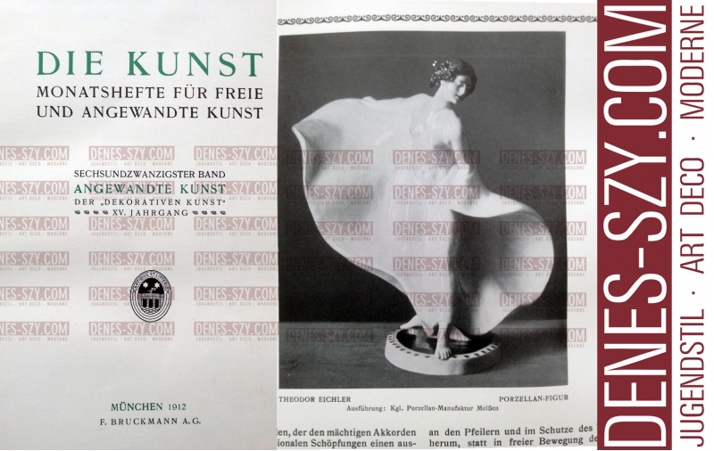 MEISSEN Jugendstil Porzellanfigur Taenzerin Loie Fuller