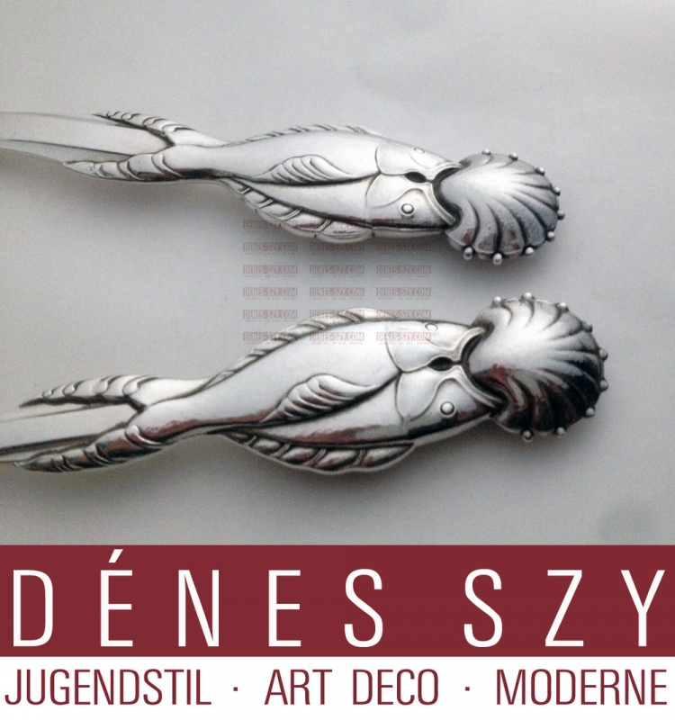 Couverts de service a poisson 55 en argent sterling Georg Jensen Danemark