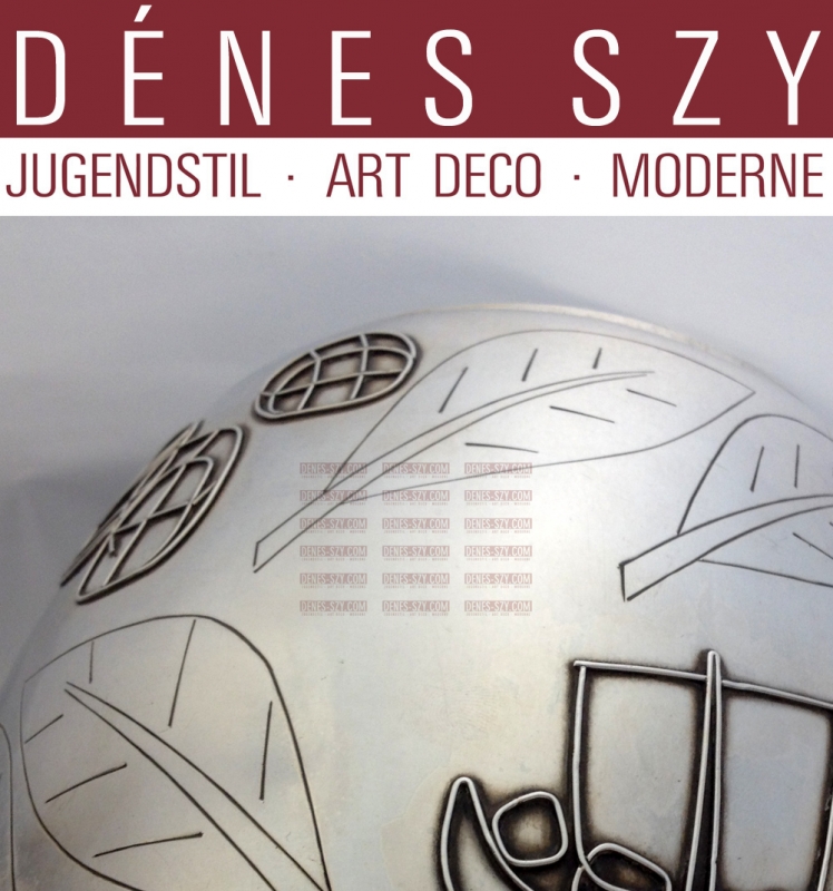 XXL German Art Deco Sterling tobacco jarr with amber finial