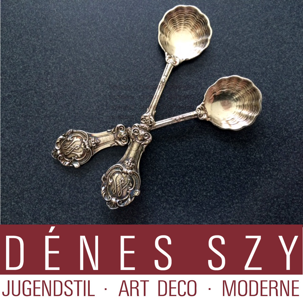 The Prussian Royal House, Wilhelm, German silver spice spoon, Berlin 1881