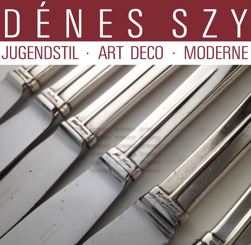 Hans Hansen Aresolv #17, Sterling Denmark dinner knife, set of 6