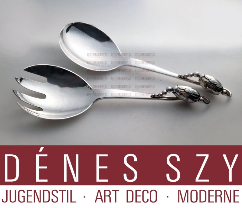 Magnolia GEORG JENSEN SILBER Besteck Servier Löffel medium