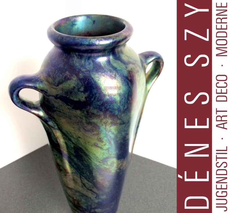 Porzellan-Fayence Vase, V. Zsolnay, Pécs Ungarn ca. 1900