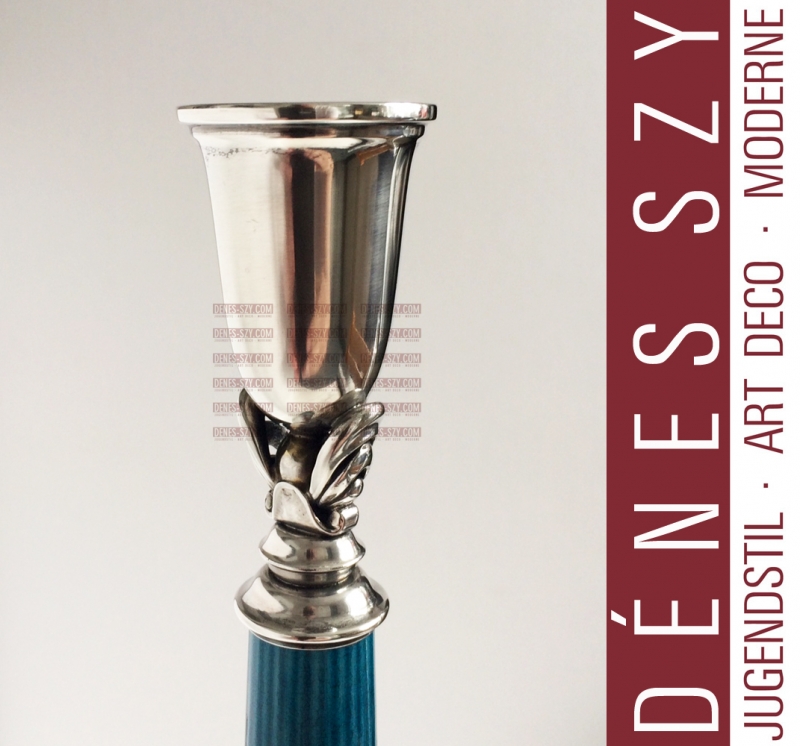 Georg Jensen silver, Bing and Grondahl porcelain candlestick 4001