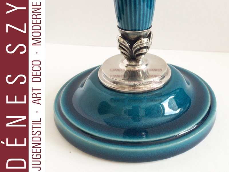 Georg Jensen silver, Bing and Grondahl porcelain candlestick 4001