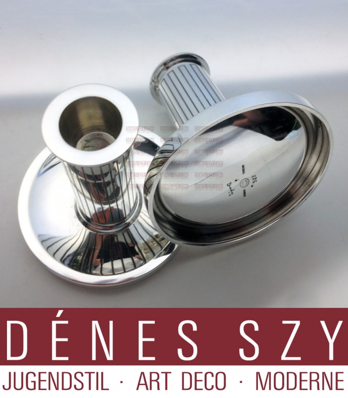 Georg Jensen Bernadotte Art Deco Paio di candeliere in argento