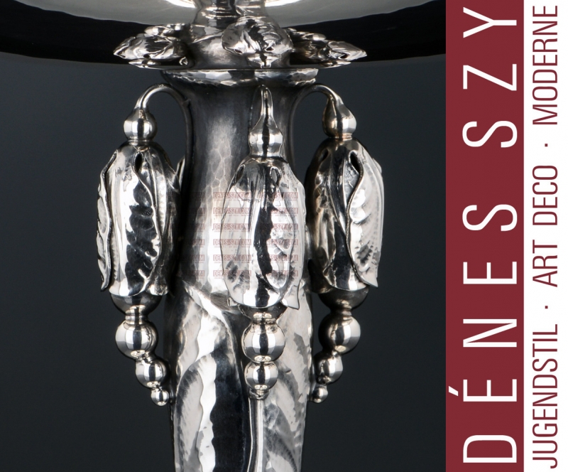 Georg Jensen silver, Blossom pattern footed bowl, tazza 2