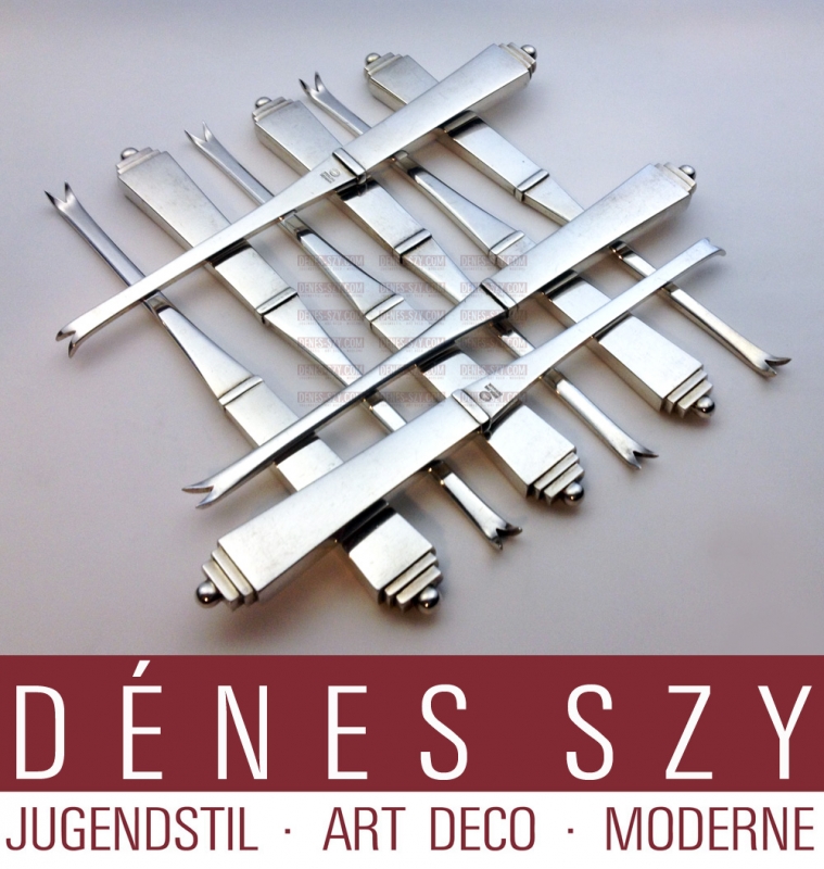 forchette per astice in argento Sterling di Georg Jensen collezione piramide