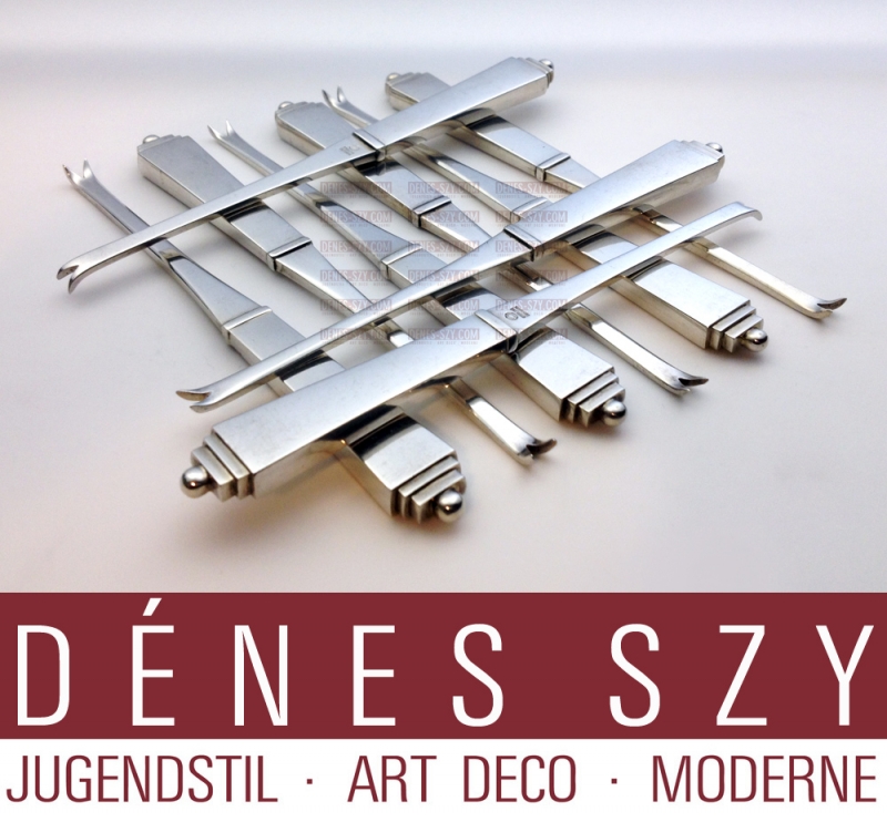 forchette per astice in argento Sterling di Georg Jensen collezione piramide