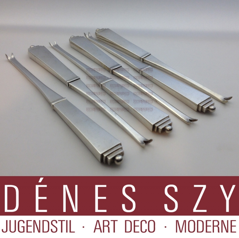 forchette per astice in argento Sterling di Georg Jensen collezione piramide