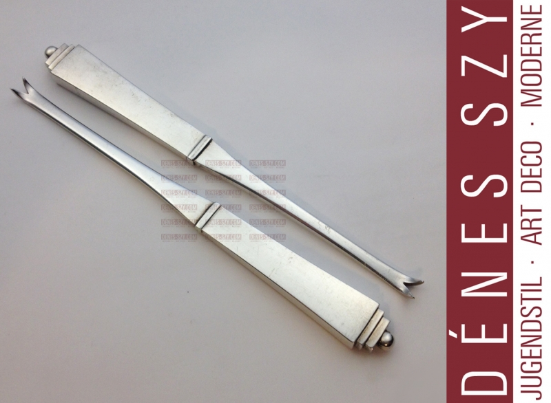 forchette per astice in argento Sterling di Georg Jensen collezione piramide