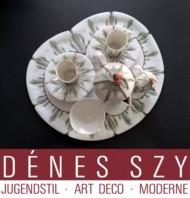 Meissen 1900 Jugendstil Fischplatte Krokusmuster Hentschel – Bild 10