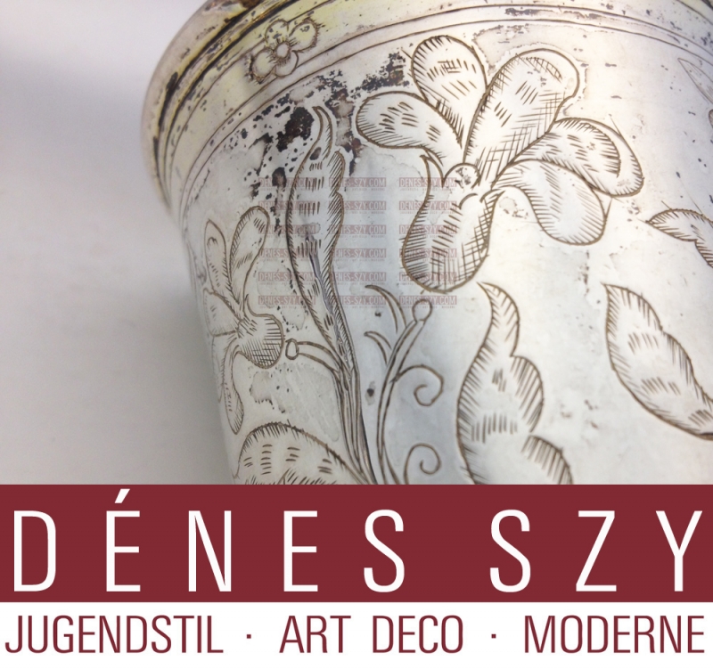 18 th C. Germany 1649. baroque beaker silver 13 Loth