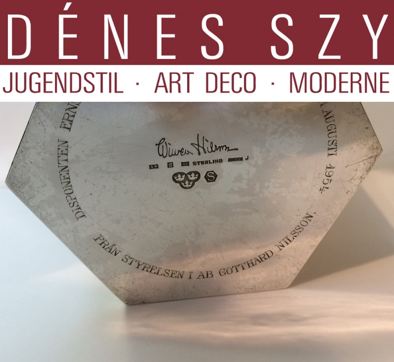 Wiwen Nilsson grande vaso in argento 925 Svezia anni 50