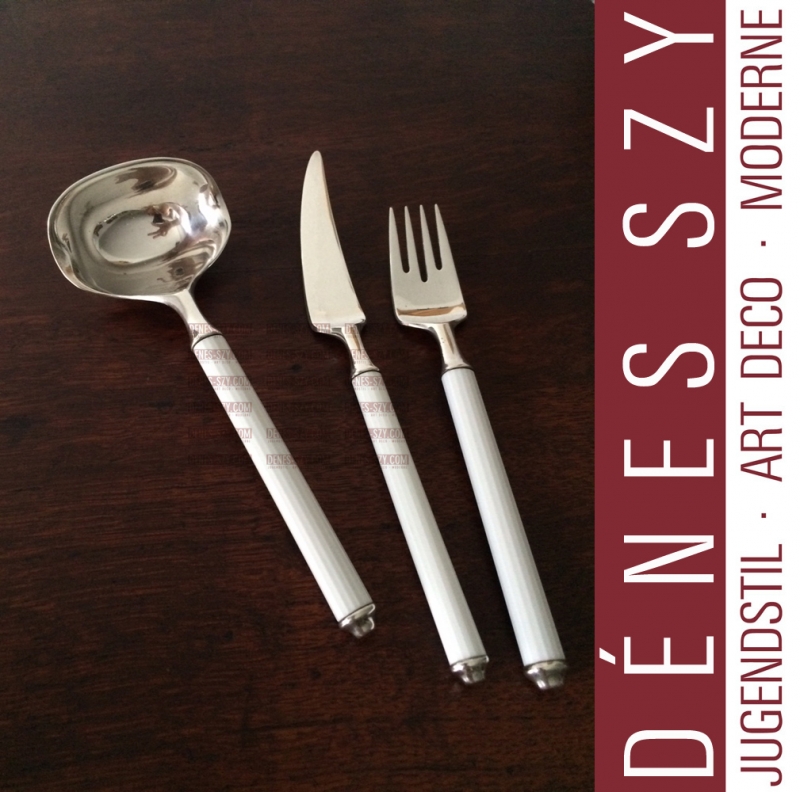Mid century modern german Rosenthal, Karl Gustav Hansen, Wirkkala Sterling silver porcelain Gravy ladle cutlery