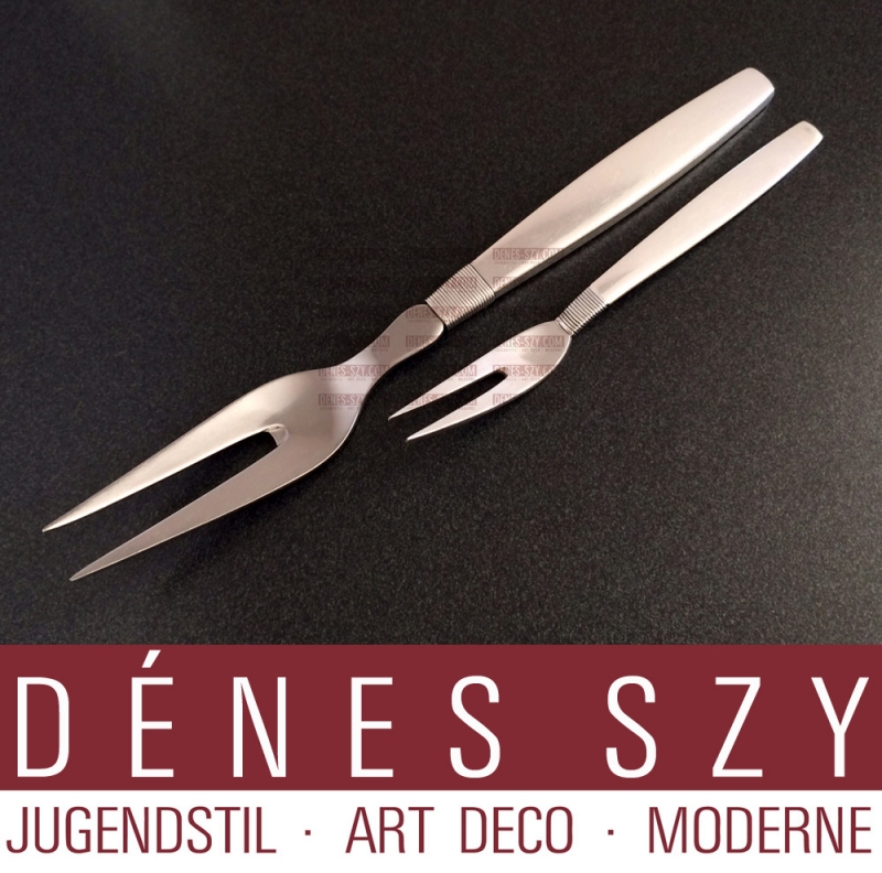 Silver Thread by Frantz Hingelberg, Sterling cutlery 18, cold cut fork