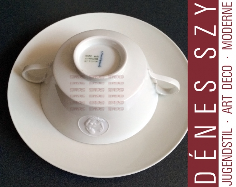 Royal KPM Berlin porcelain soup cup Arcadia patten US zone mark