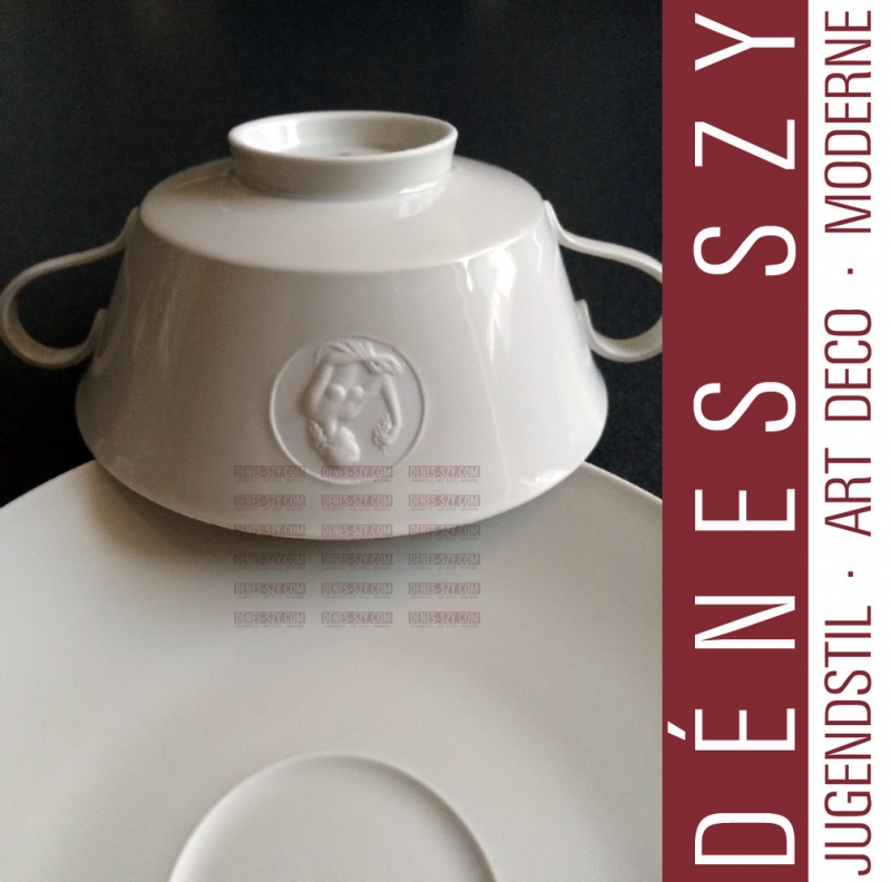 Royal KPM Berlin porcelain soup cup Arcadia patten US zone mark