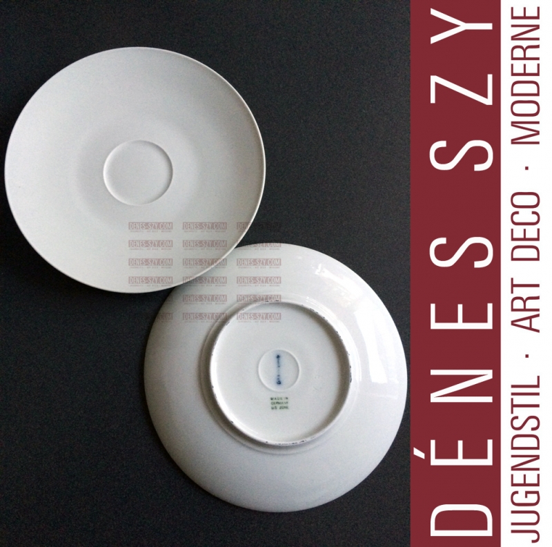 tazza da zuppa in porcellana di KPM Berlino modello Arkadia versione grigia