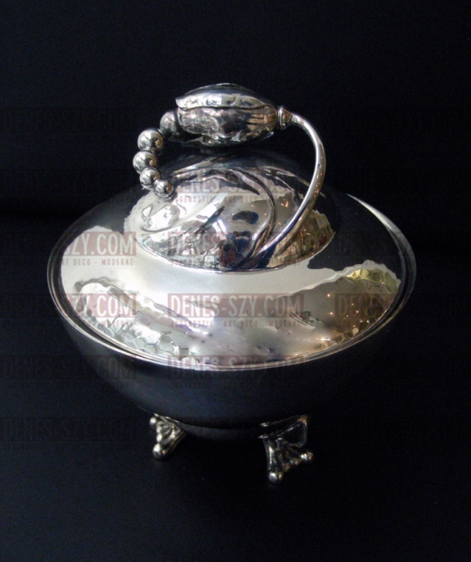 Georg Jensen silver, Blossom pattern, sugar box # 100 B