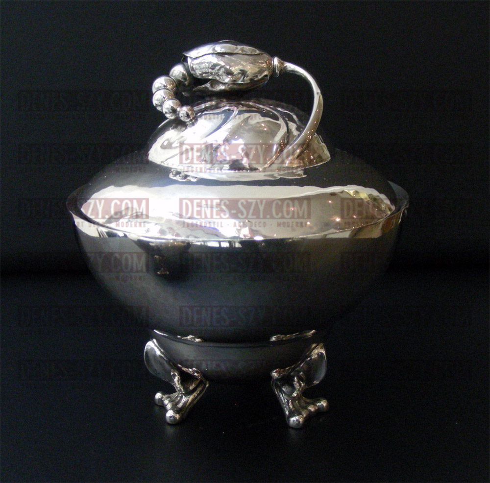 Georg Jensen silver, Blossom pattern, sugar box # 100 B