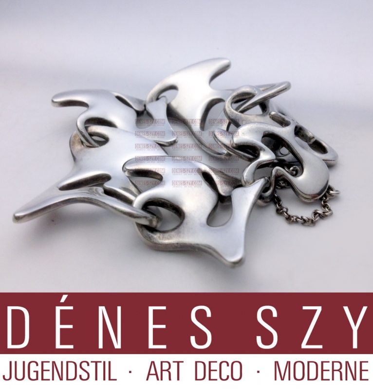 BRACELET # 89, links from organic shapes, Design: Henning Koppel 1947/48, Execution: Georg Jensen silversmith's, Copenhagen approx. 1950, Denmark HANDMADE sterling silver, silver 925, MODERNIST, modernism, MID CENTURY MODERN, AMOEBA
