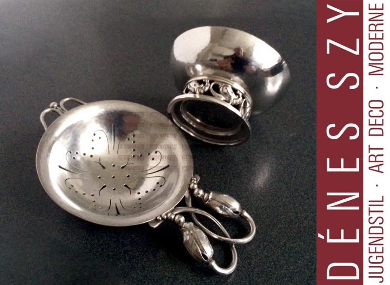 Georg Jensen silver Blossom pattern tea strayner 2