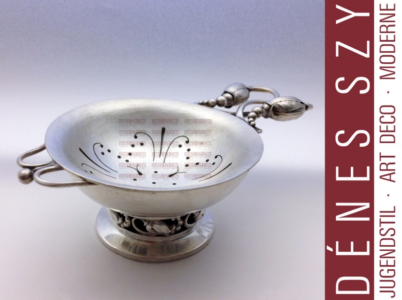 Georg Jensen silver Blossom pattern tea strayner 2